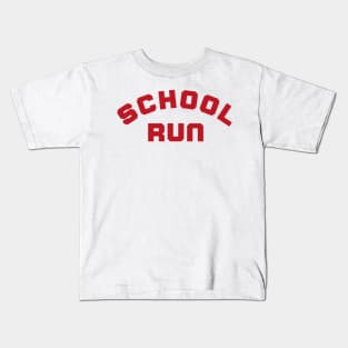 School Run. Back To School Design For Parents. Red Kids T-Shirt